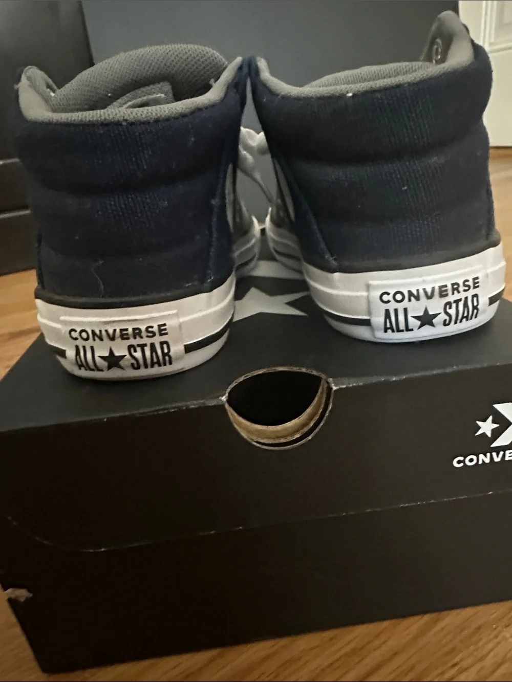 Converse Kids Gray and Navy High-Top Sneakers